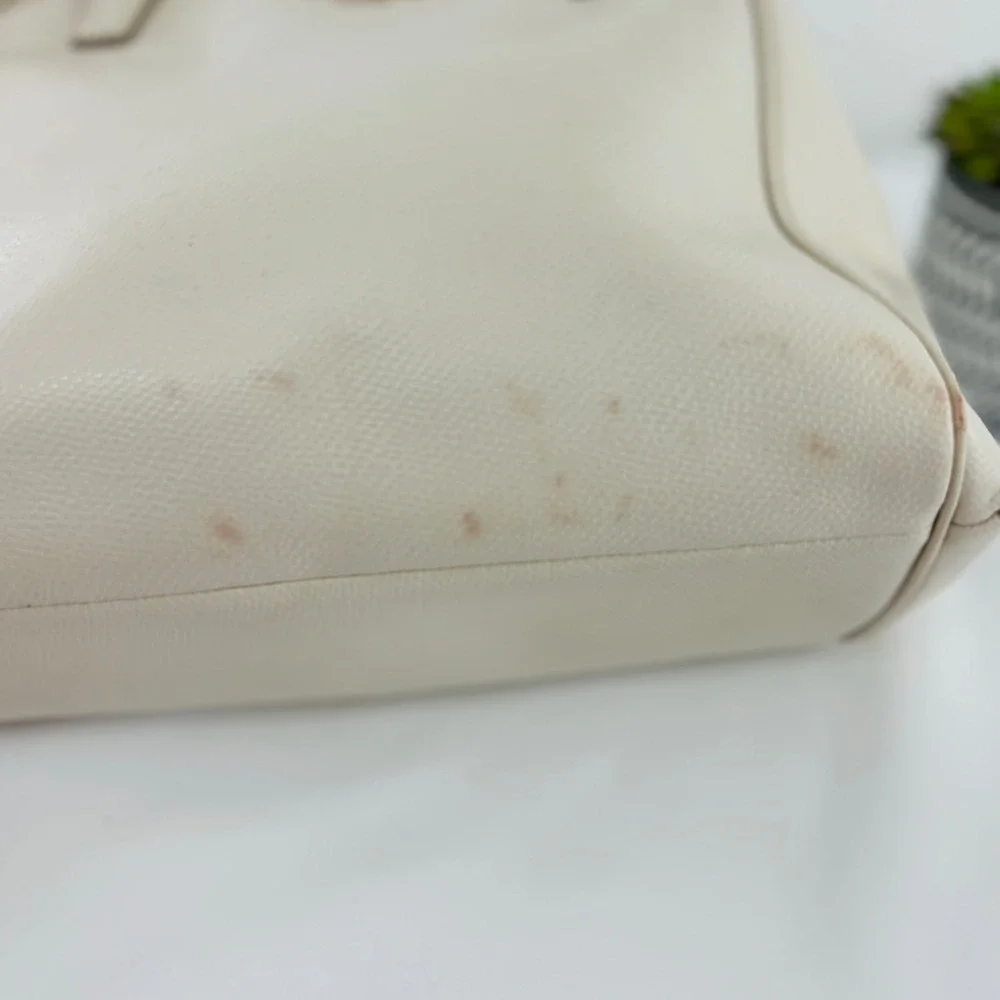Coach Minetta Ivory Crossgrain Leather Satchel Crossbody Bag F34607